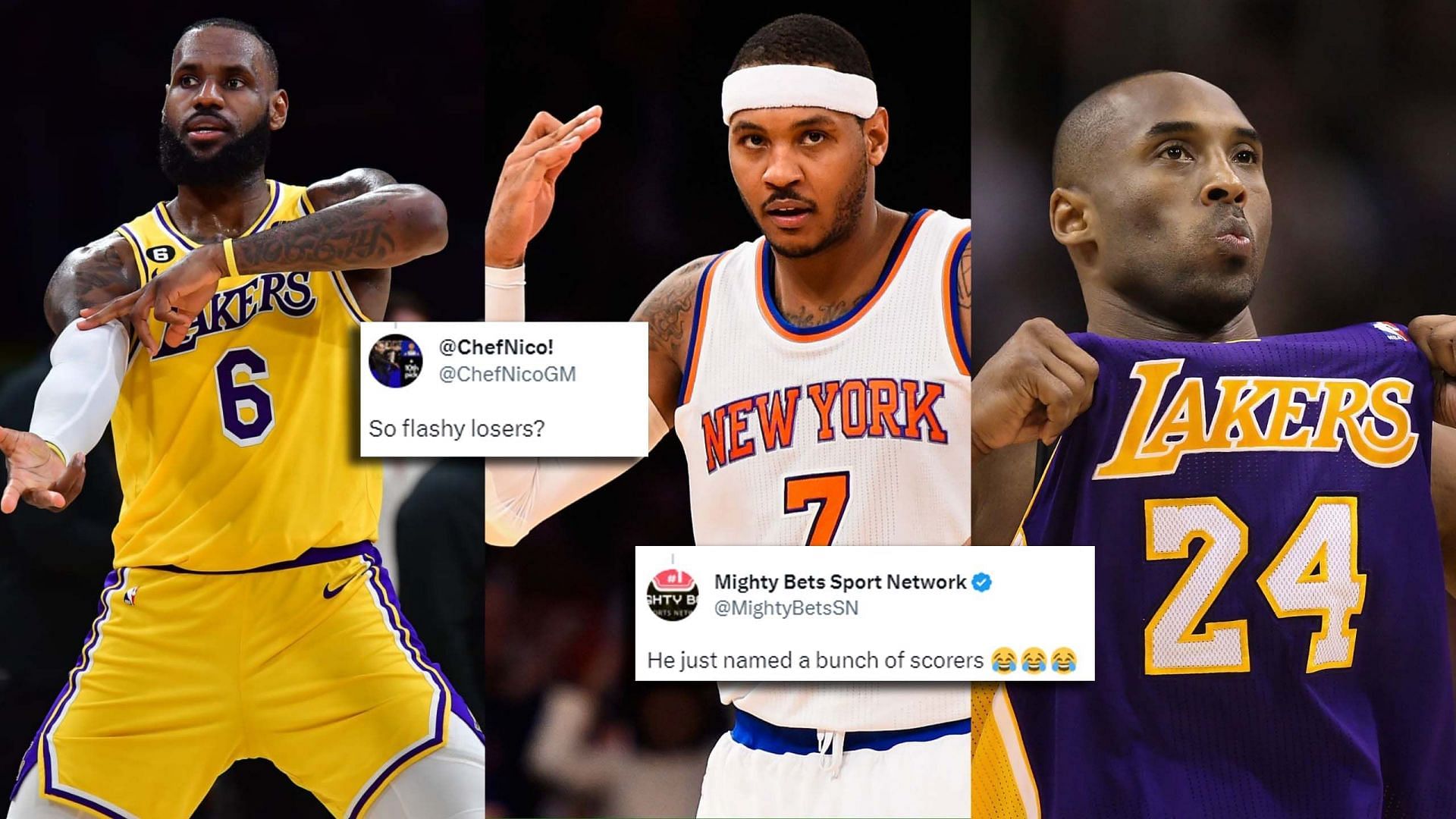 So flashy losers?“ – Carmelo Anthony snubbing LeBron James & Kobe Bryant on  his list of 'pure hoopers' has NBA fans mocking him