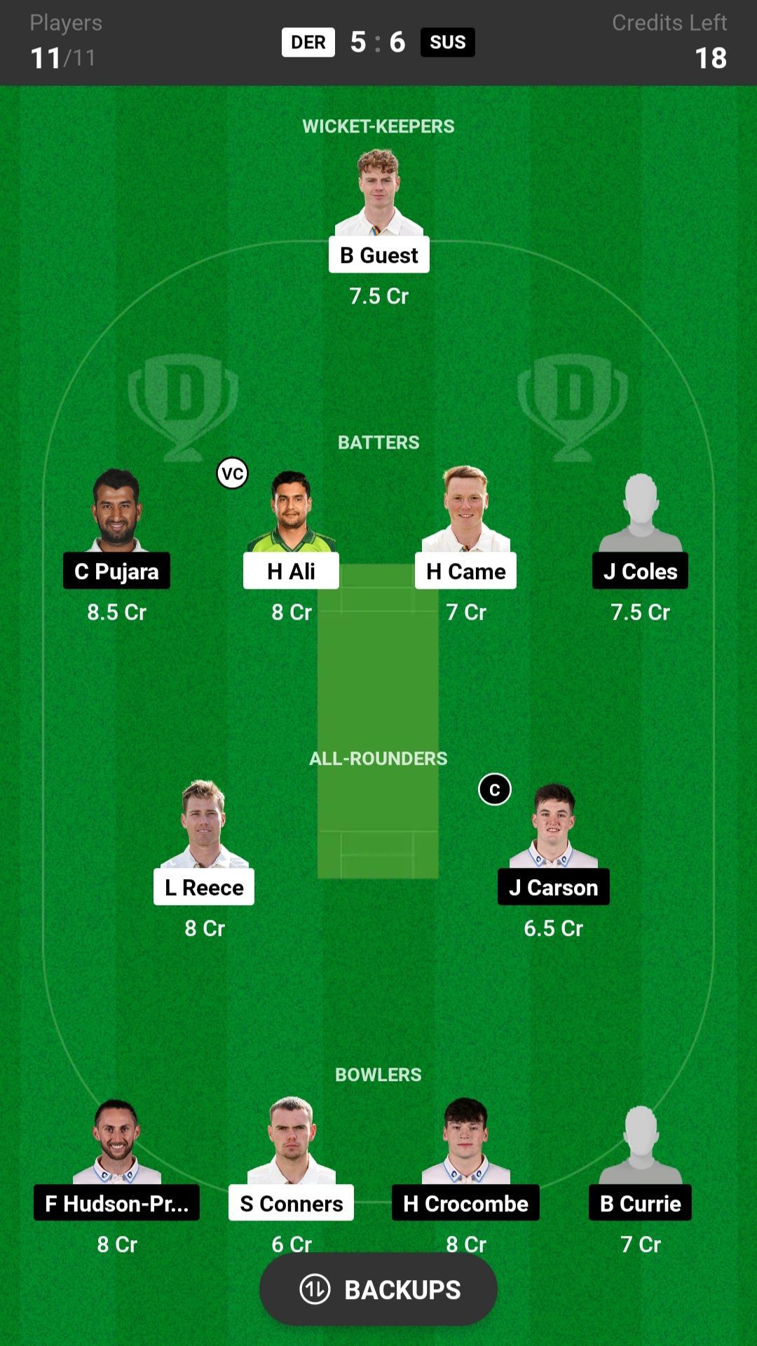 Sussex vs Derbyshire Dream11 Prediction, Grand League