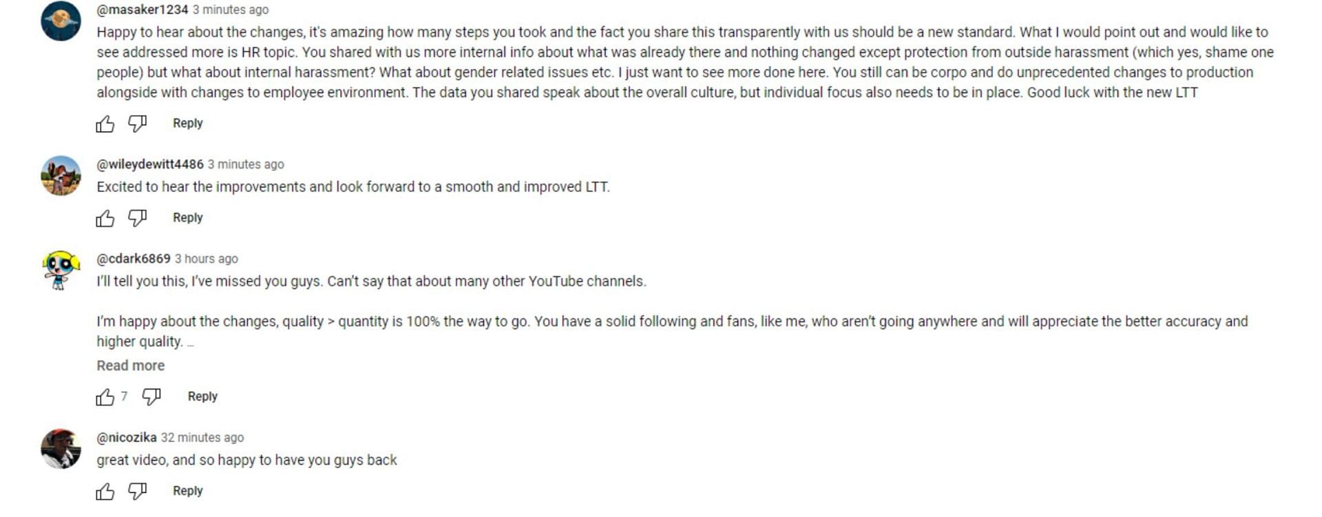 At least one commenter felt that there&#039;s still work to do at Linus Tech Tips (Image via YouTube)