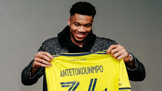 Watch: Giannis Antetokounmpo hits Ronaldo’s ‘SIU’ celebration in front of Inter Miami fans