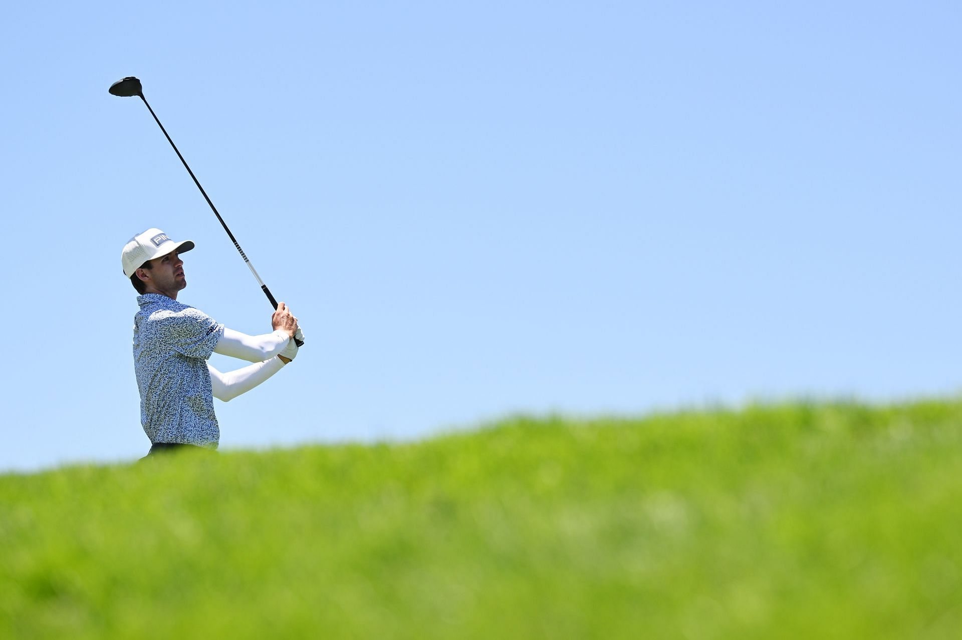 Alex Smalley plays a shot on the sixth hole during the third round of the Mexico Open at Vidanta 2022