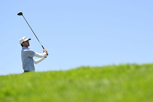 Alex Smalley plays a shot on the sixth hole during the third round of the Mexico Open at Vidanta 2022