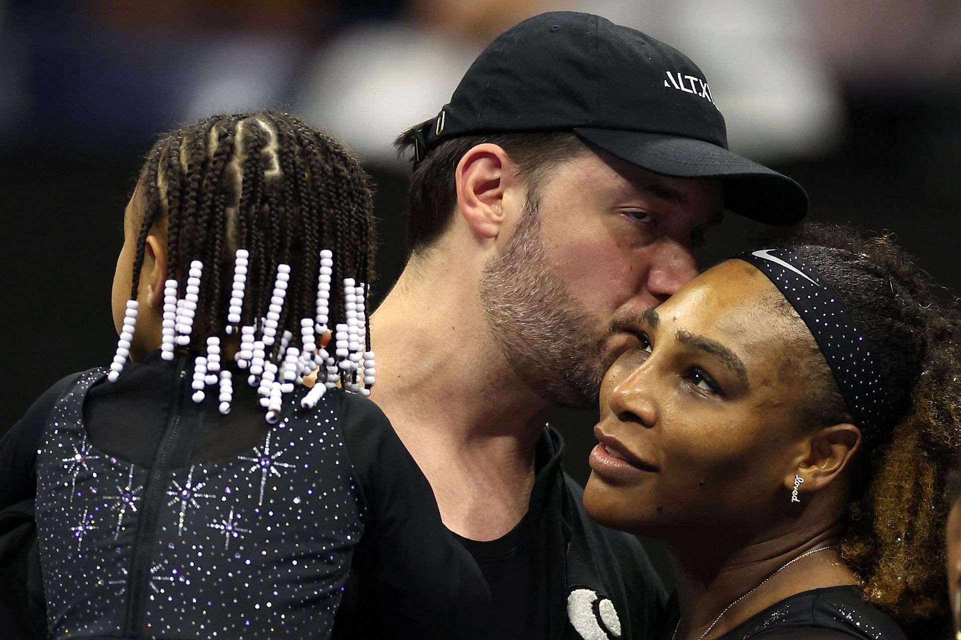 Serena Williams with Alexis Ohanian at the US Open in 2022