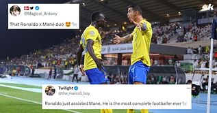 “Most complete footballer ever”, “Best duo in the world” – Fans left stunned as Cristiano Ronaldo produces incredible back heel assist for Sadio Mane