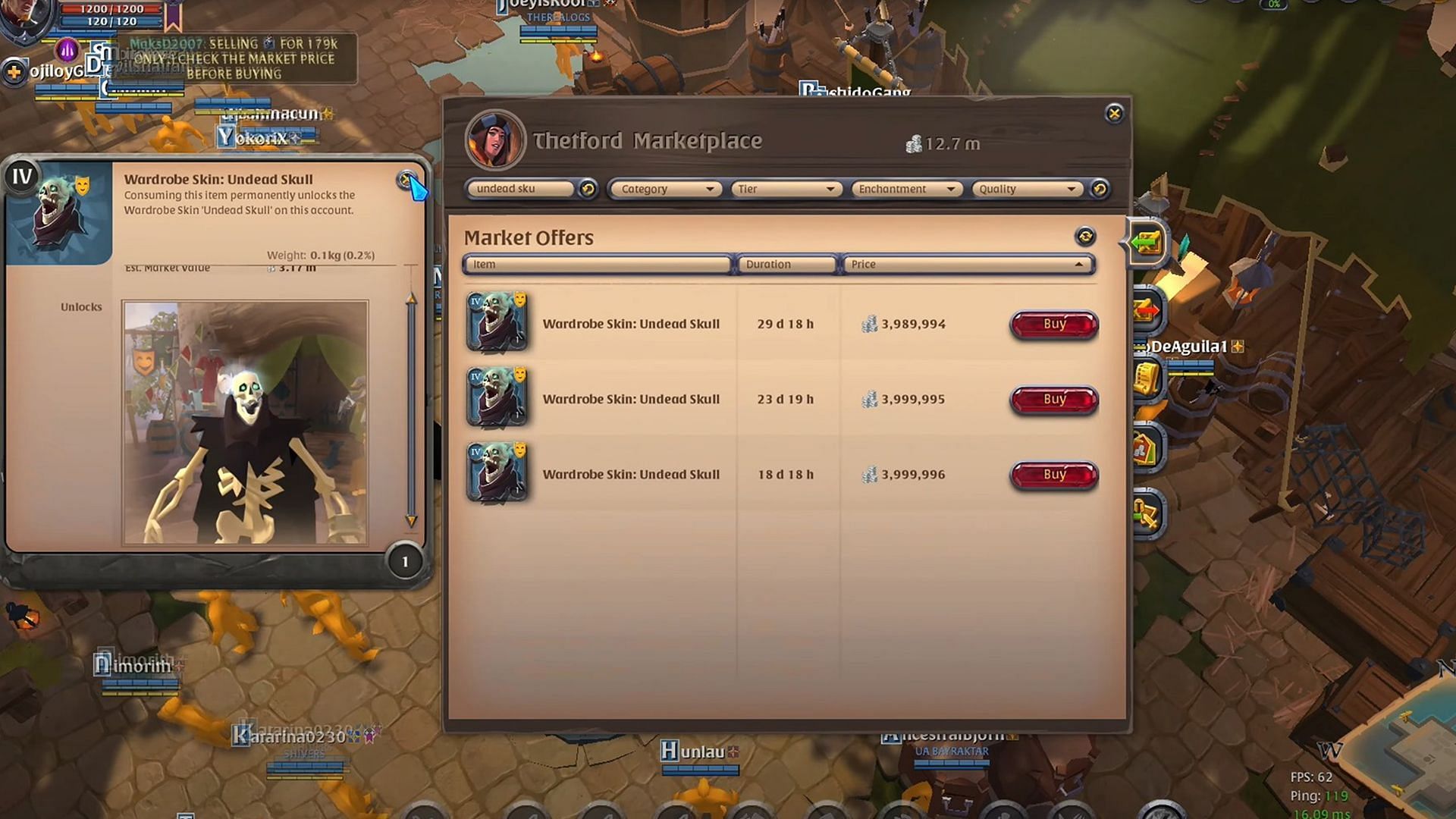 Making a profit from rare items in Albion Online (Image via Sandbox Interactive)