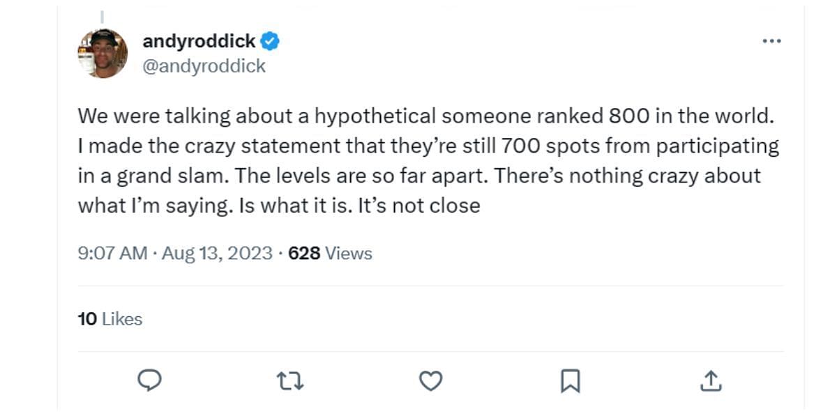 Andy Roddick&#039;s recent tweet