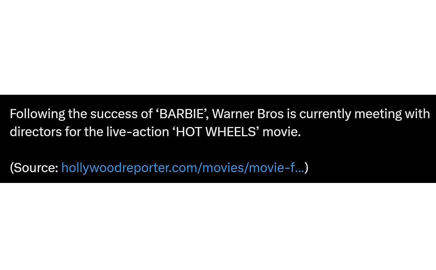 Discussing Film&#039;s post about WB&#039;s future plans (Image via X)