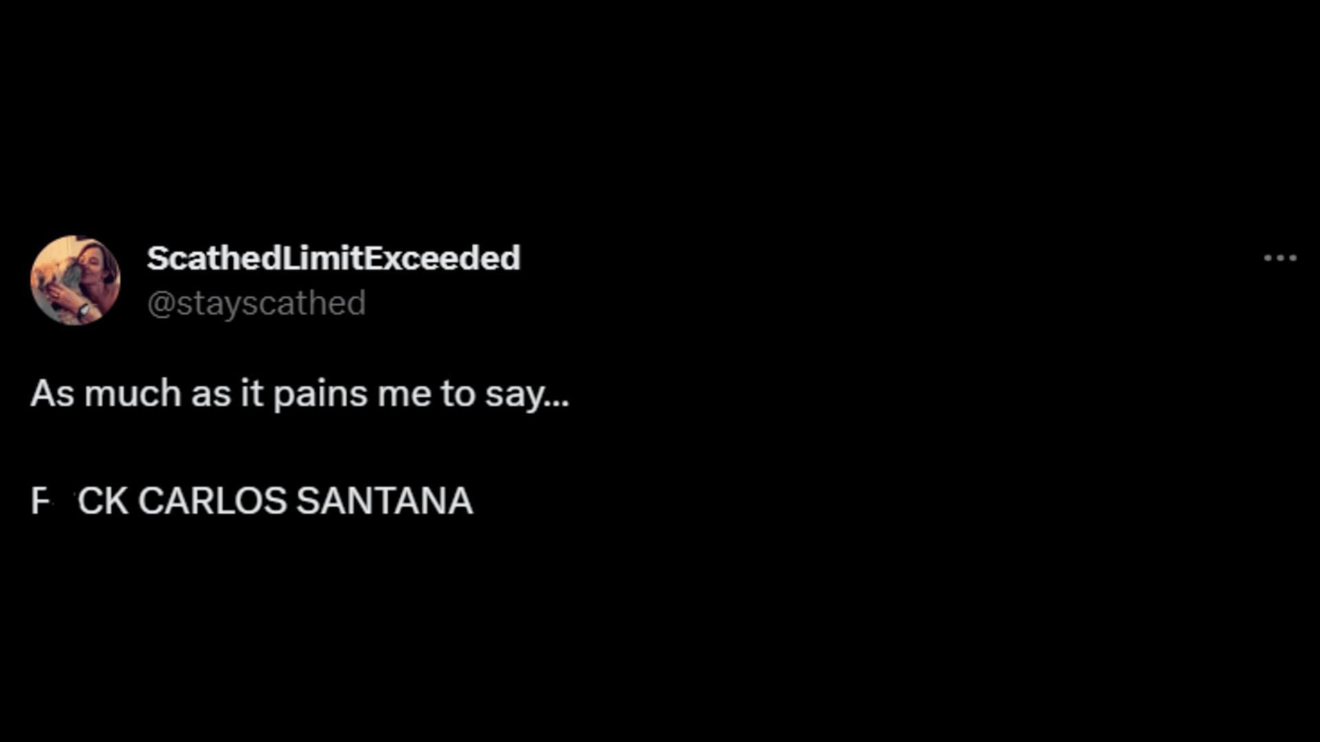 A netizen pulls down Carlos Santana. (Image via X/ScathedLimitExceeded)