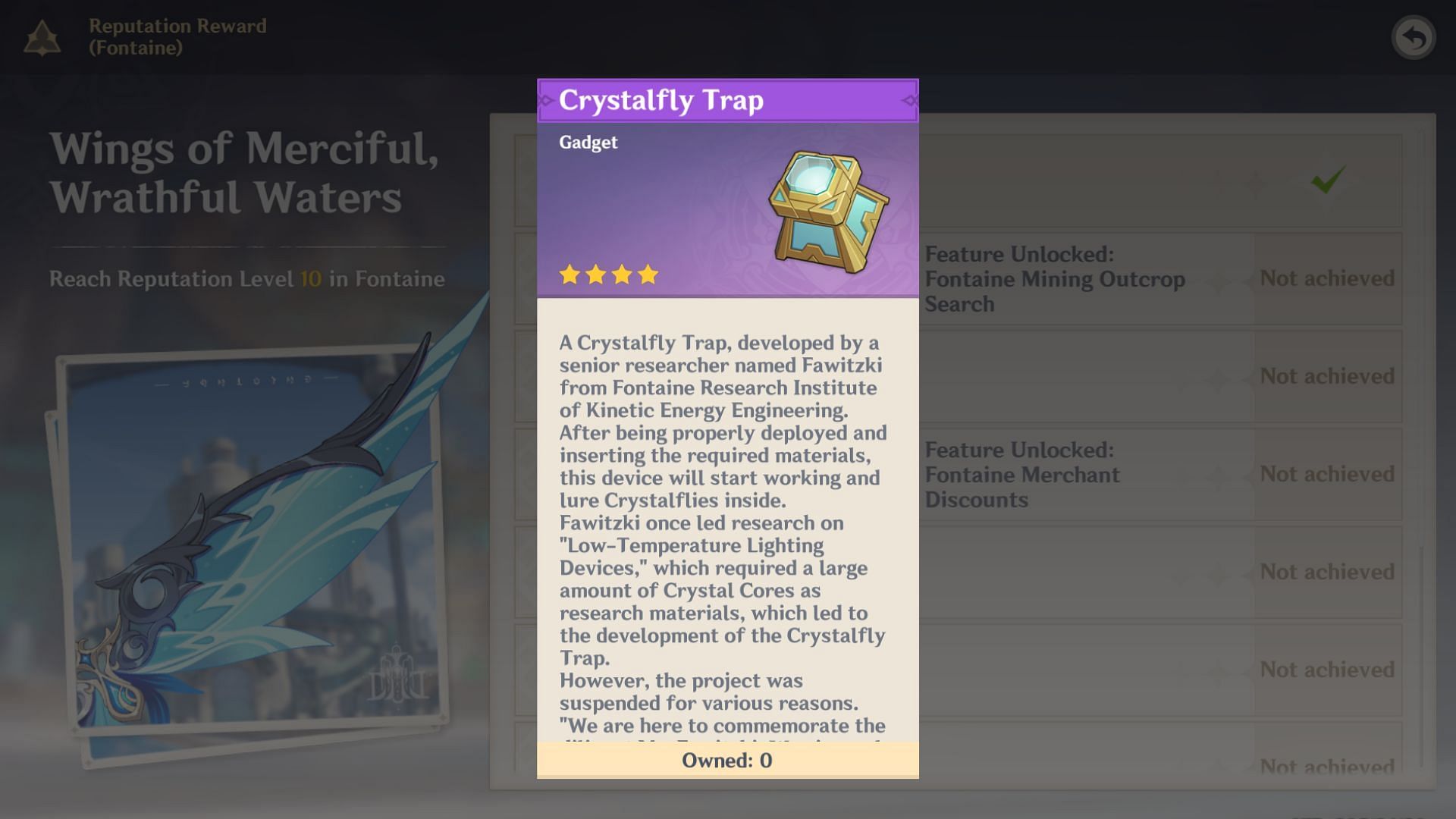 Crystalfly Trap in-game description (Image via HoYoverse)