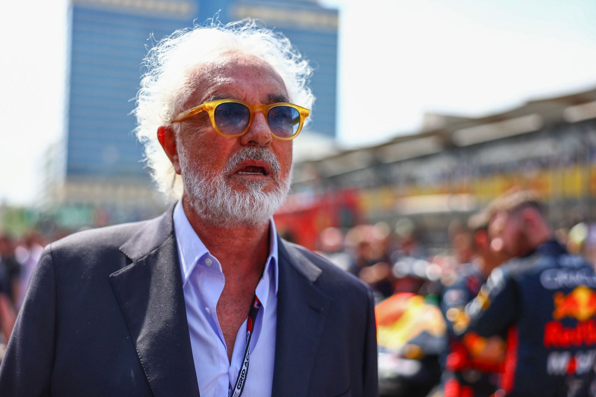 Briatore during the 2023 Azerbaijan GP (Photo by Mark Thompson/Getty Images)