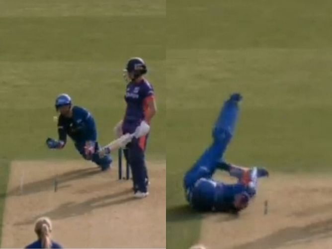 [Watch] Richa Ghosh takes a one-handed stunner to dismiss Alice Davidson-Richards in Women's Hundred