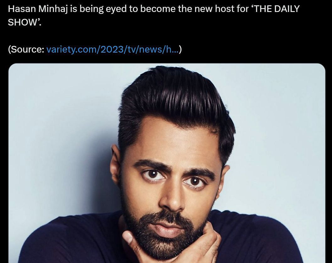 DF&#039;s post about Hasan Minhaj (Image via Twitter)