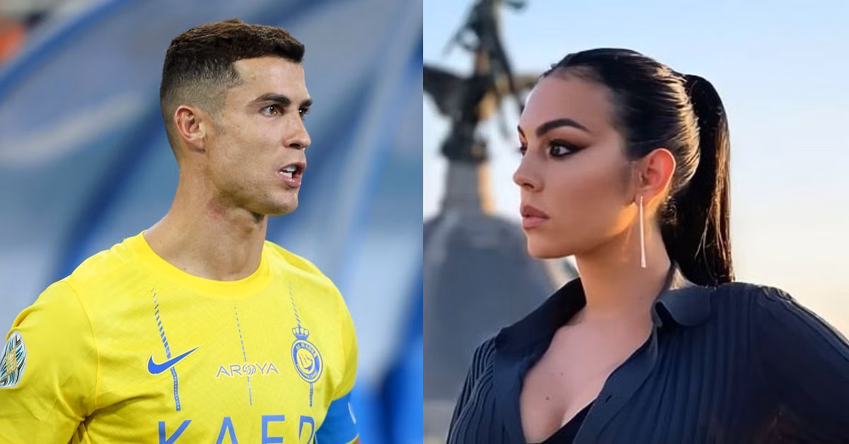 Cristiano Ronaldo (L) and Georgina Rodriguez (R)