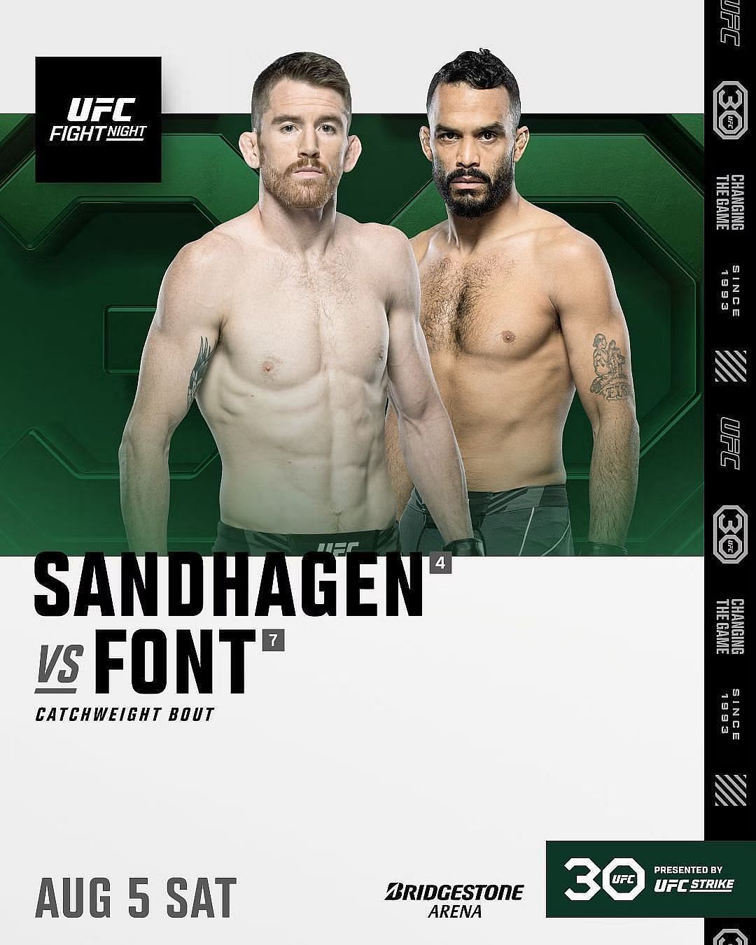 UFC Fight Night: Sandhagen vs. Font [Image Credit: twitter.com/ufc]