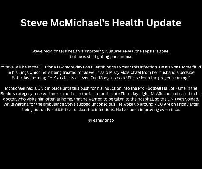 Bears legend Steve 'Mongo' McMichael hospitalized in ICU