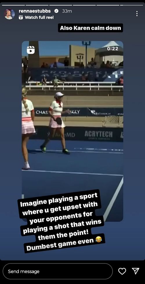 Screenshot of Rennae Stubbs' Instagram story.