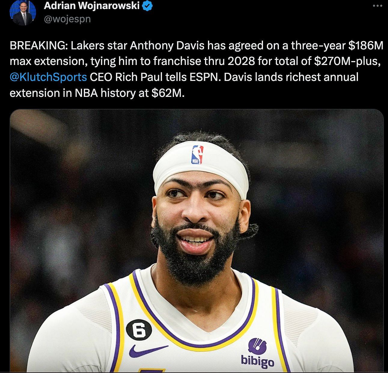 Lakers sign Anthony Davis to NBA-record max extension, keeping him