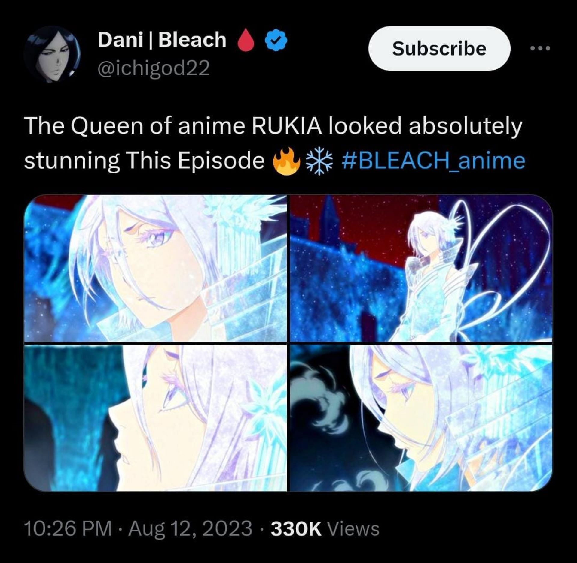 Fans are calling Rukia the Queen of Anime (Image via Twitter)