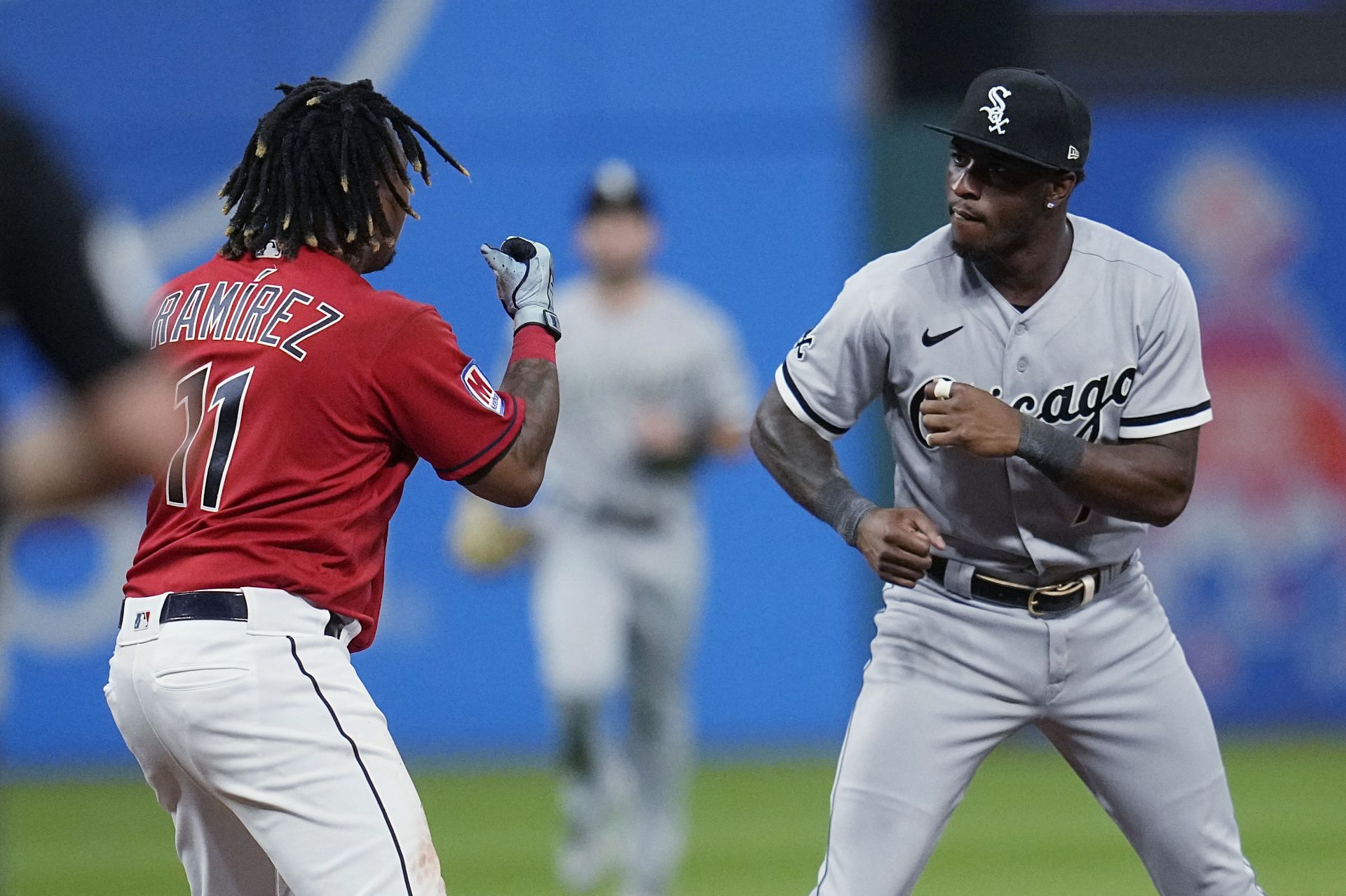 Cleveland Guardians&#039; Jose Ram&iacute;rez and Chicago White Sox&#039;s Tim Anderson square off in Cleveland 