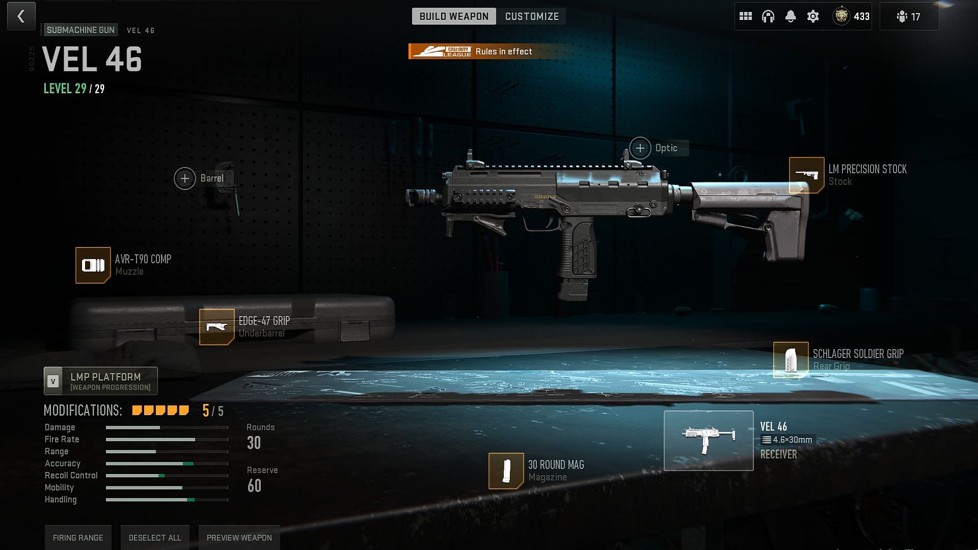 Best VEL 46 loadout in Season 5 of Modern Warfare 2 Ranked Play (Image via Activision)