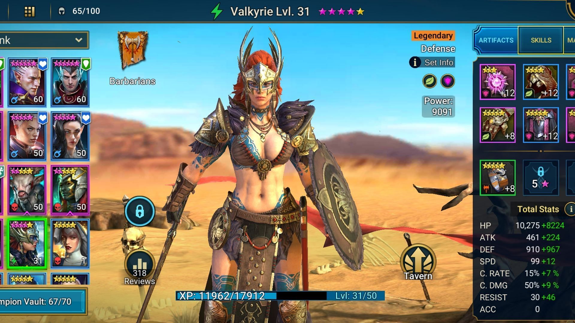 Valkyrie in Raid Shadow Legends. (Image via Plarium)