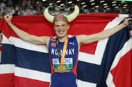 Karsten Warholm after winning the men's 400m Hurdles at the 2023 World Athletics Championships in Budapest
