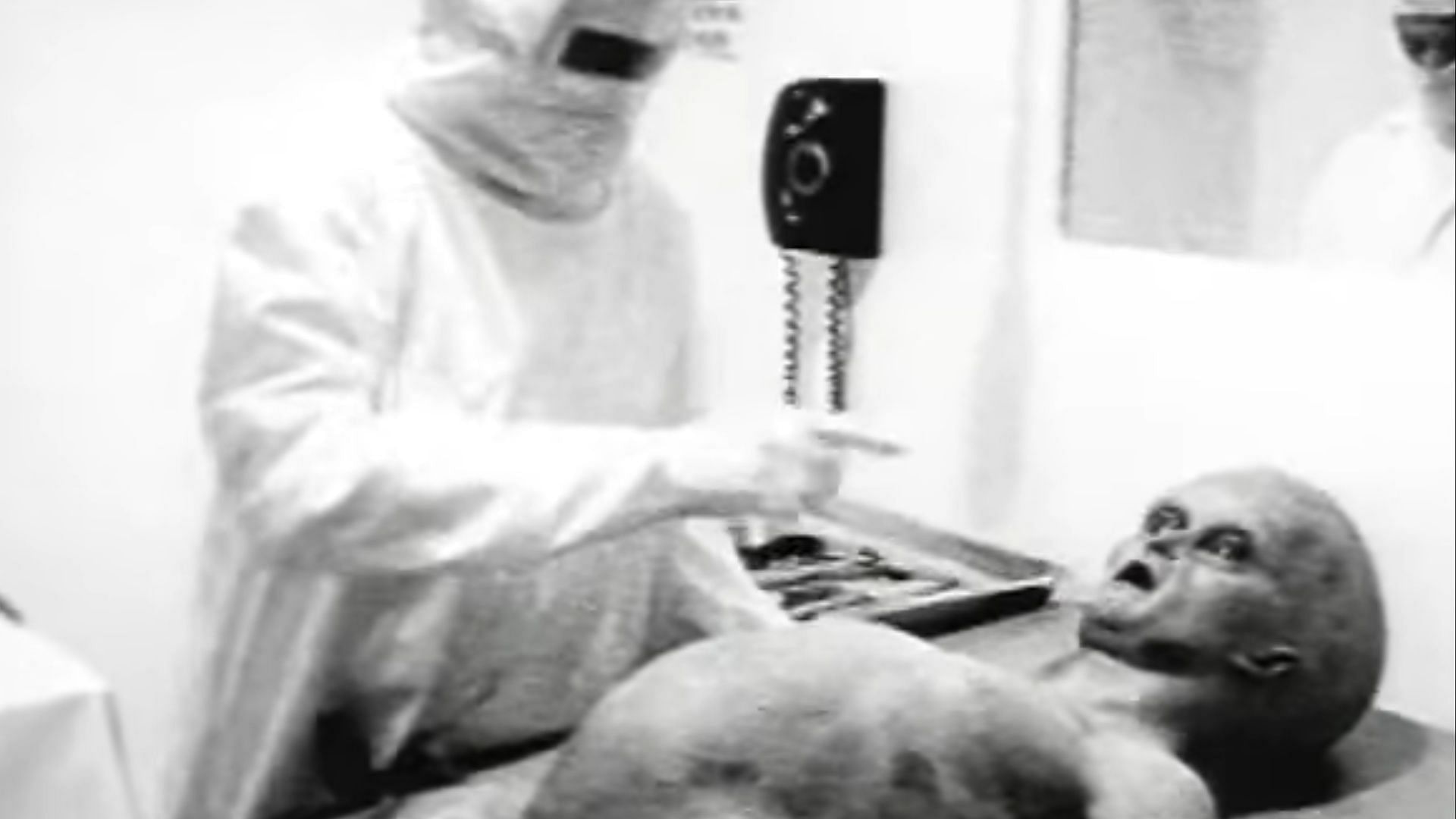 An old short film footage of a fake alien autopsy resurfaces to fascinate more generations (Image via Youtube/Spyros - Spiz)