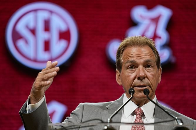 Nick Saban outlines the essential skillsets for coaching athletes in the college football world: "I've been kicking 'em in the a** a little bit more"