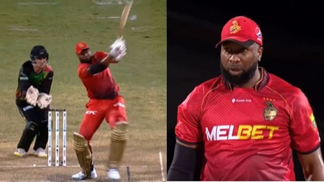 [WATCH] Kieron Pollard smashes 4 sixes in an over during Trinbago Knight Riders' win over St Kitts and Nevis Patriots in CPL 2023