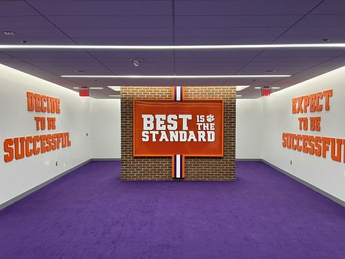 Clemson's new locker room (Picture Credits: @j_probertson, Twitter)