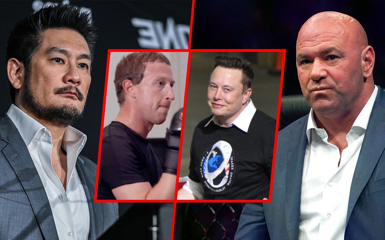 (From left to right) Chatri Sityodtong, Mark Zuckerberg, Elon Musk, Dana White.