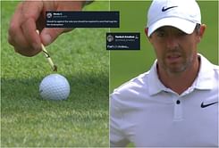“That’s 2 strokes” – Fans joke about Rory McIlroy getting a possible penalty for 'moving ball' to save a bug at BMW Championship