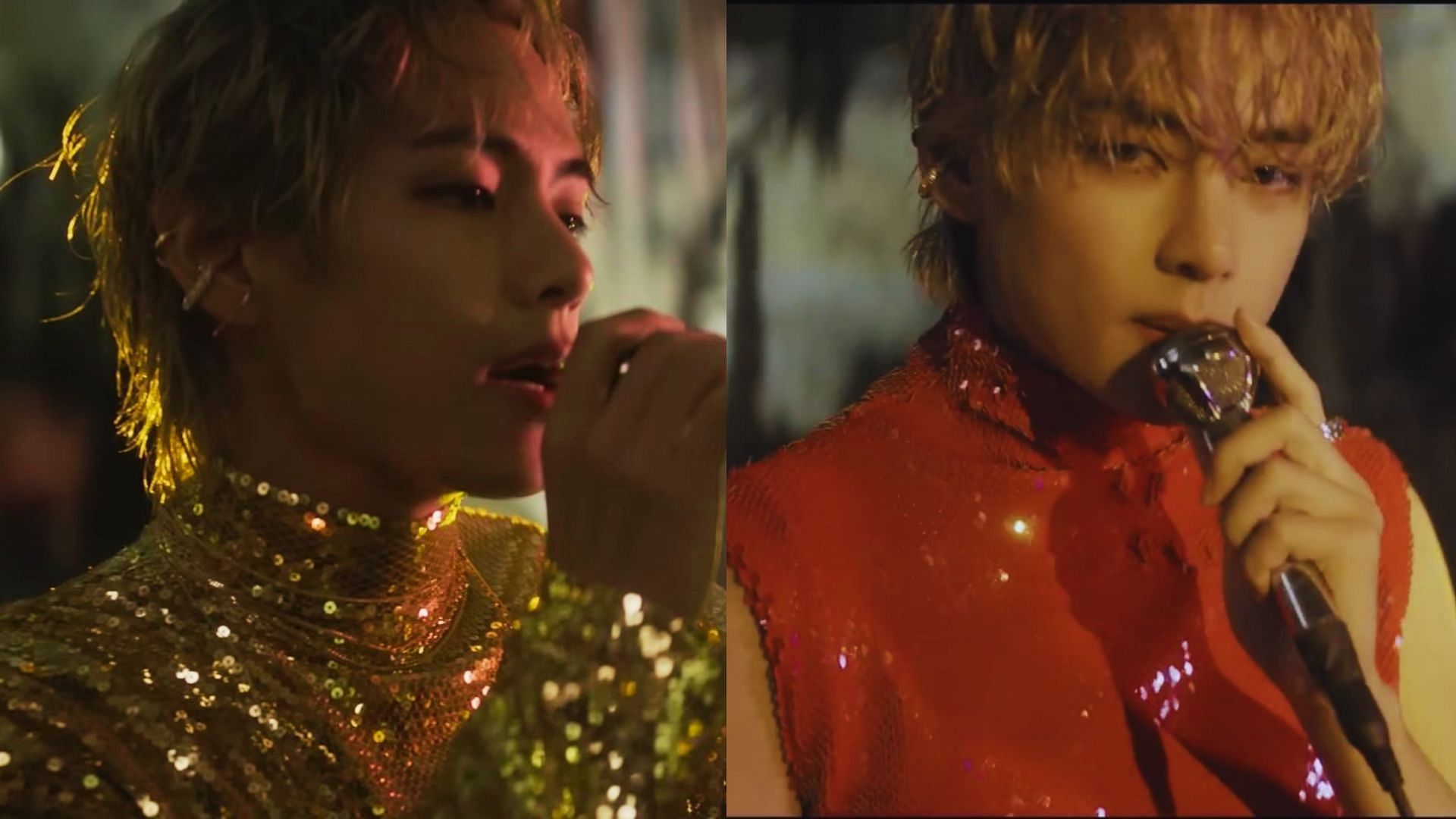 V shines in his latest Love Me Again (Images via Twitter/partaetae)
