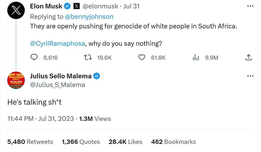 Is Elon Musk South African Twitter Ceos Spat With Julius Malema Over Genocide Explained 6555