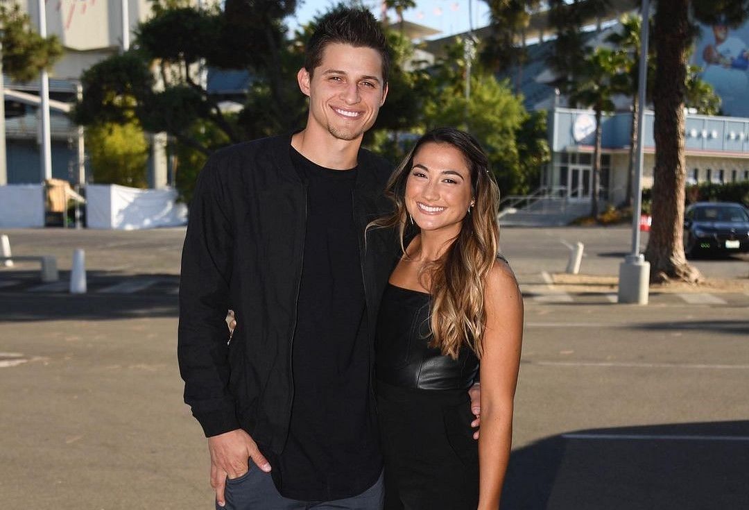 Corey Seage&shy;r with his wife Madisyn Seager