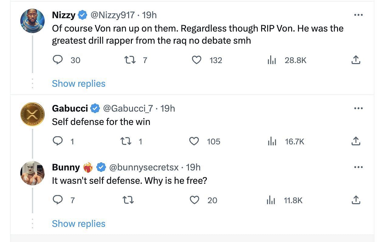 Social media users shared reactions after news of rapper being set free from King Von&#039;s death came in. (Image via Twitter)