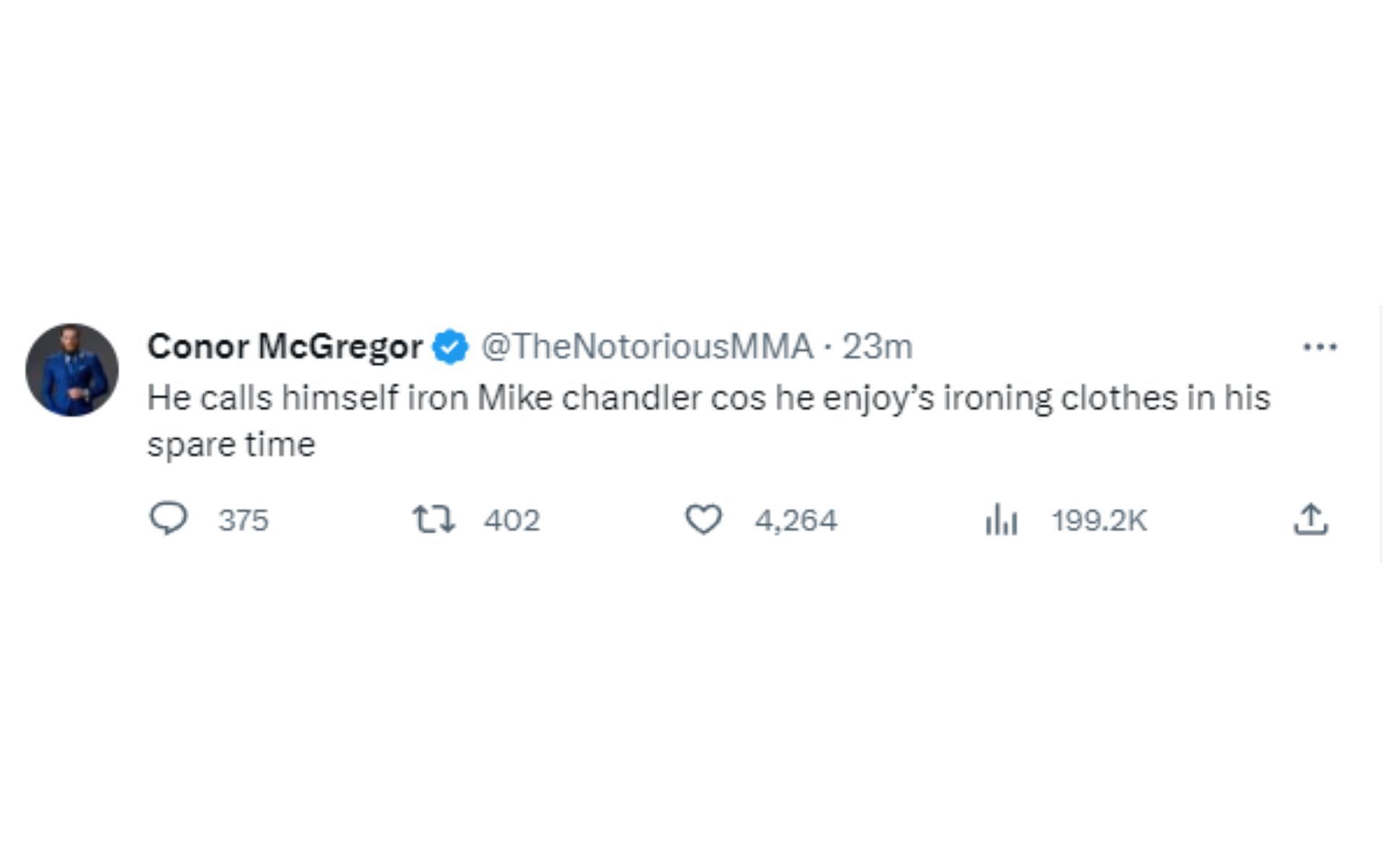 Image courtesy: @TheNotoriousMMA on Twitter