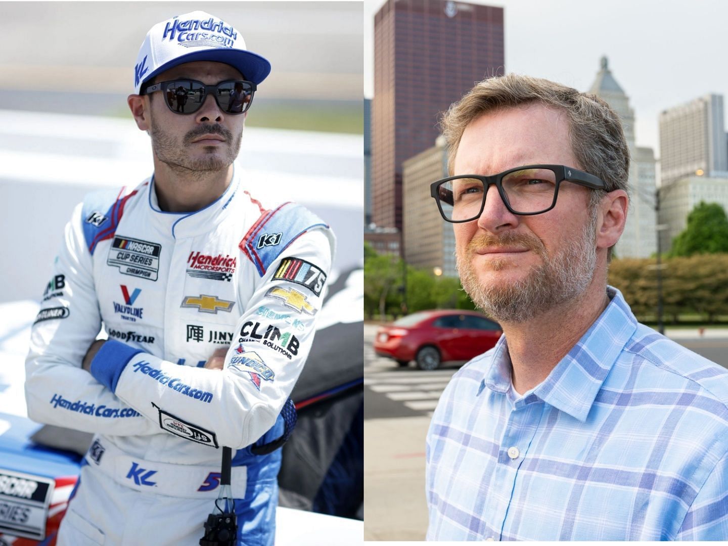 Kyle Larson and Dale Earnhardt Jr.