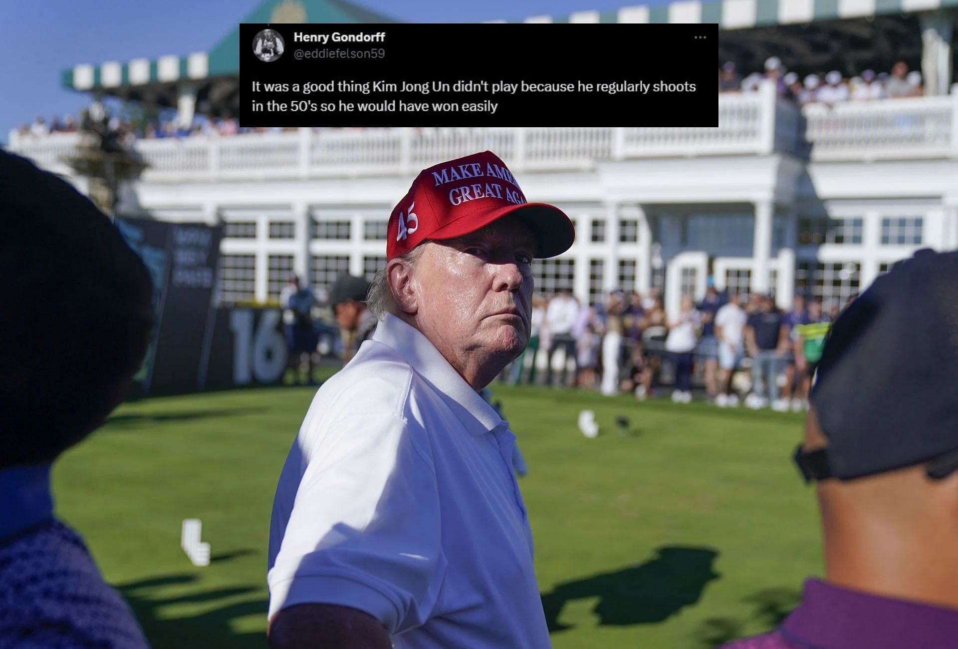 Donald Trump at the Trump National Golf Club at Bedminster, New Jersey (Image via Getty).