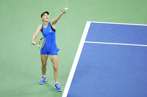 Caroline Wozniacki in action at the US Open