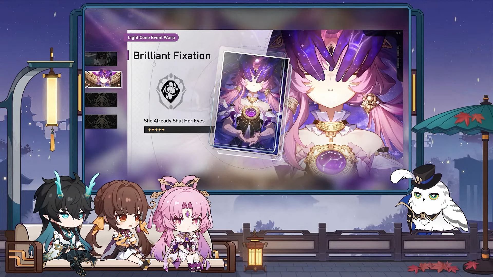 She Already Shut Her Eyes Light Cone as shown in version 1.3 livestream (Image via HoYoverse)