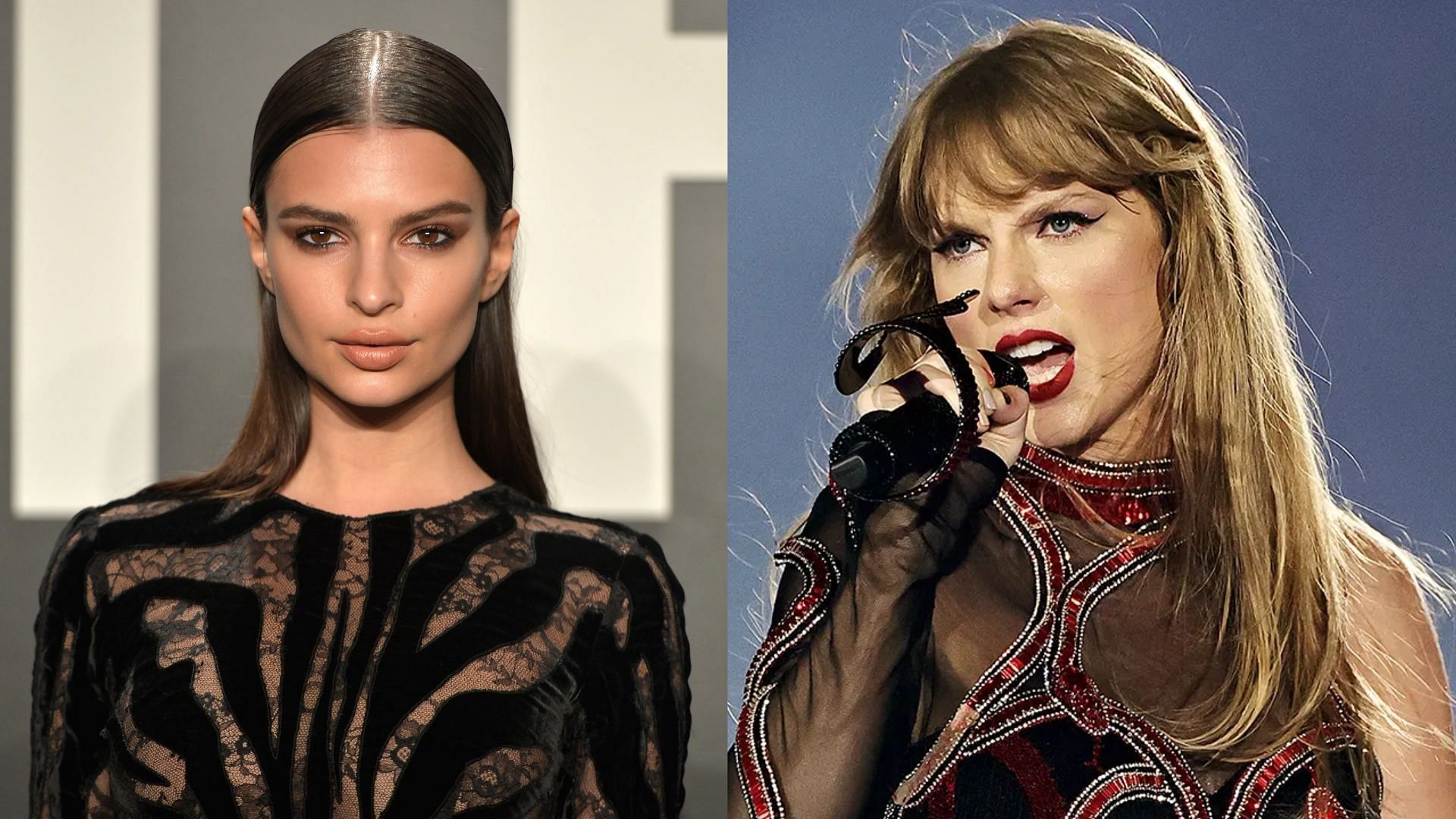 Emily Ratajkowski and Taylor Swift. (Photo via Getty Images)