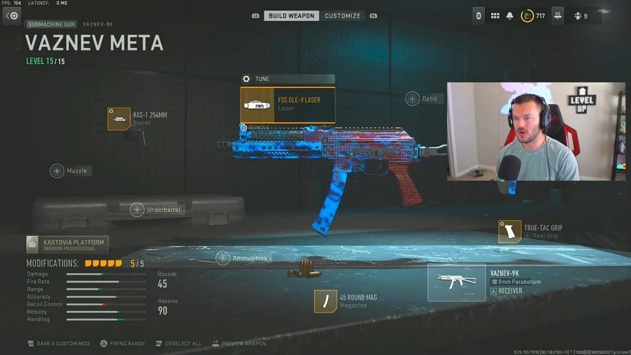 Vaznev-9k loadout in Warzone 2 (Image via YouTube/Chuck)