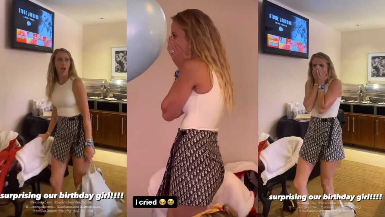 I cried" - Brittany Mahomes gets emotional as Kayla Nicole and girls crew throw  surprise birthday party