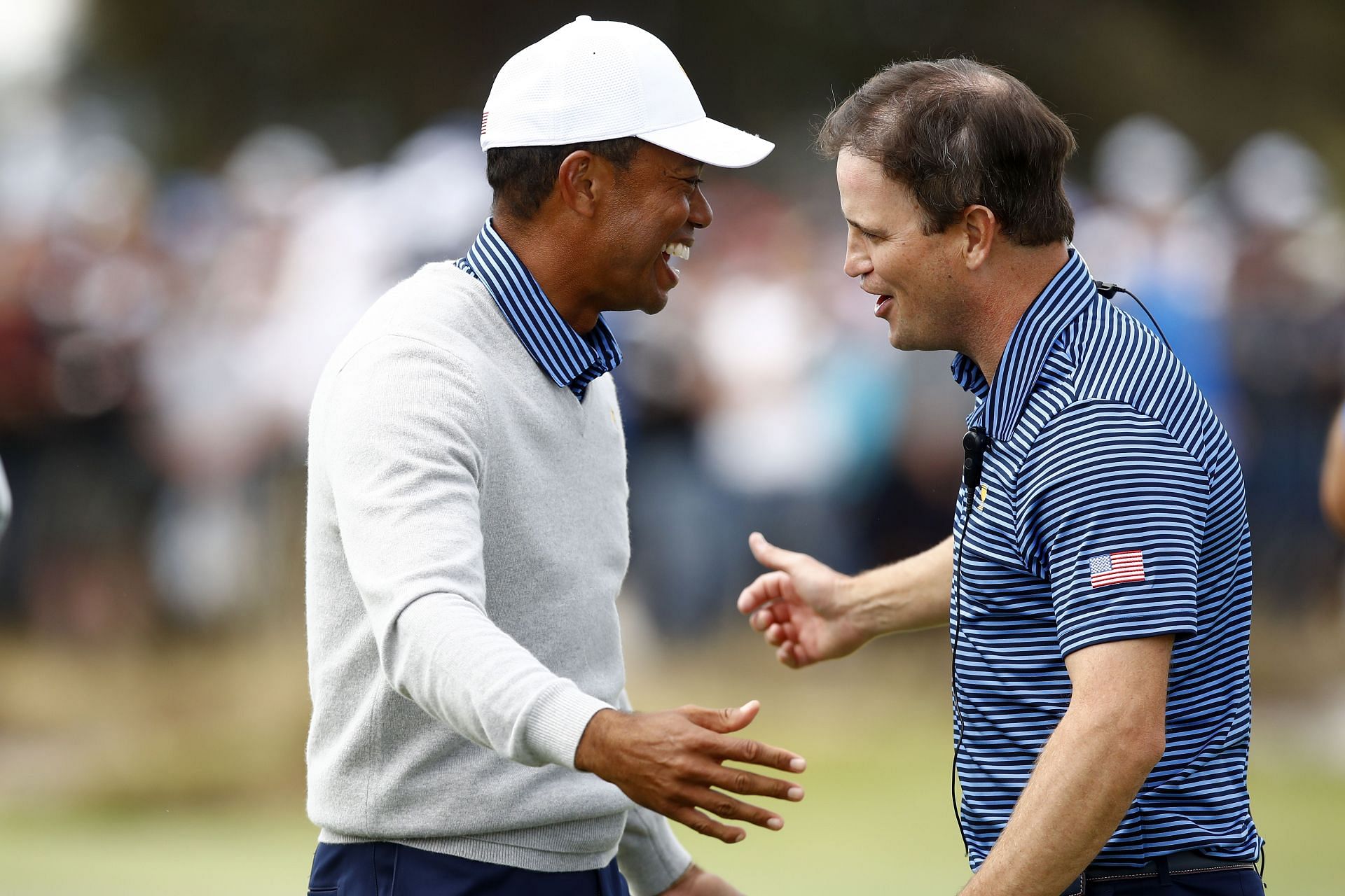 Tiger Woods and Zach Johnson at the 2019 Presidents Cup (Image via Getty)