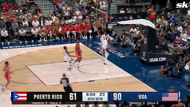 Watch: Cam Johnson catches a lob from Tyrese Haliburton to cap off 18-0 Team USA run