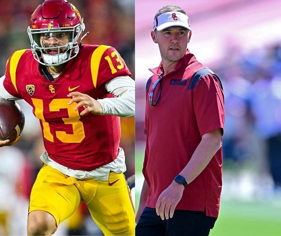 USC quarterback Caleb Williams and coach Lincoln Riley