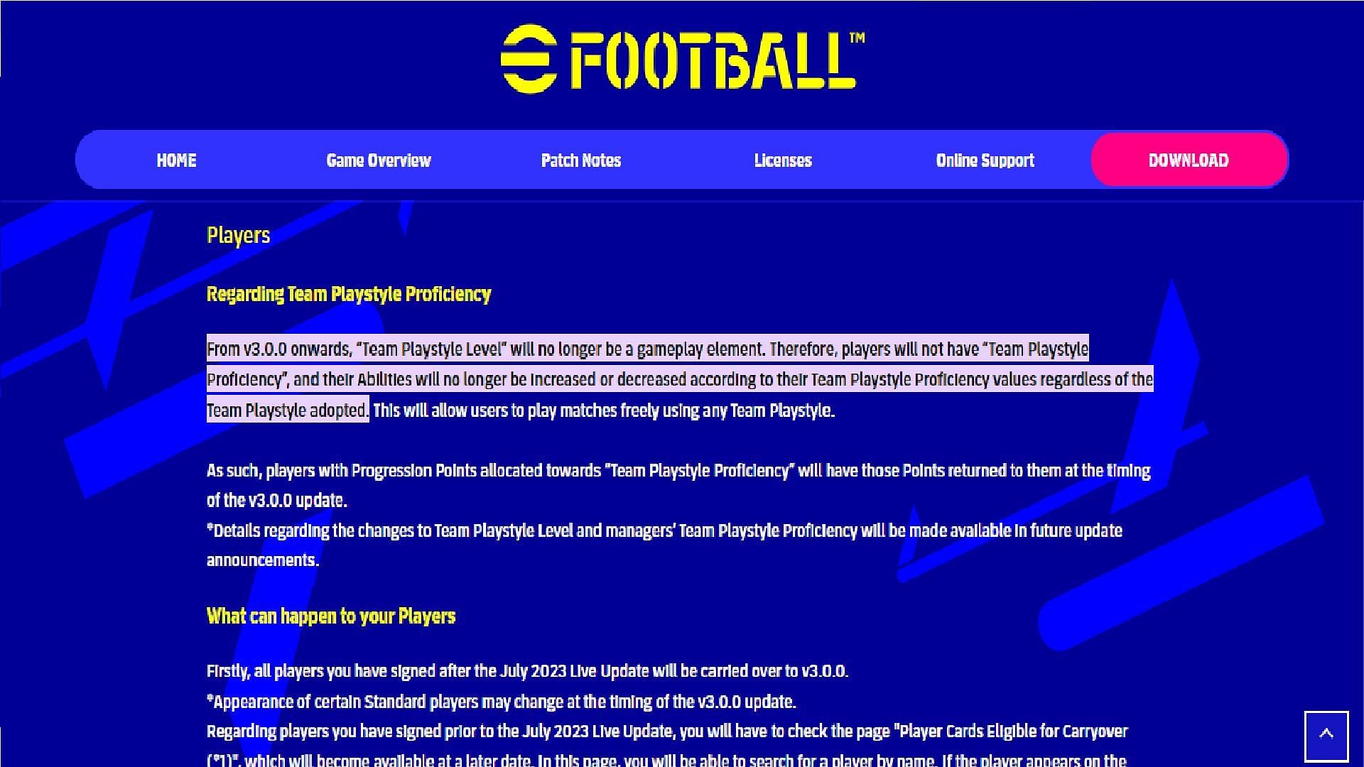 Patch Notes  eFootball™ Official Site