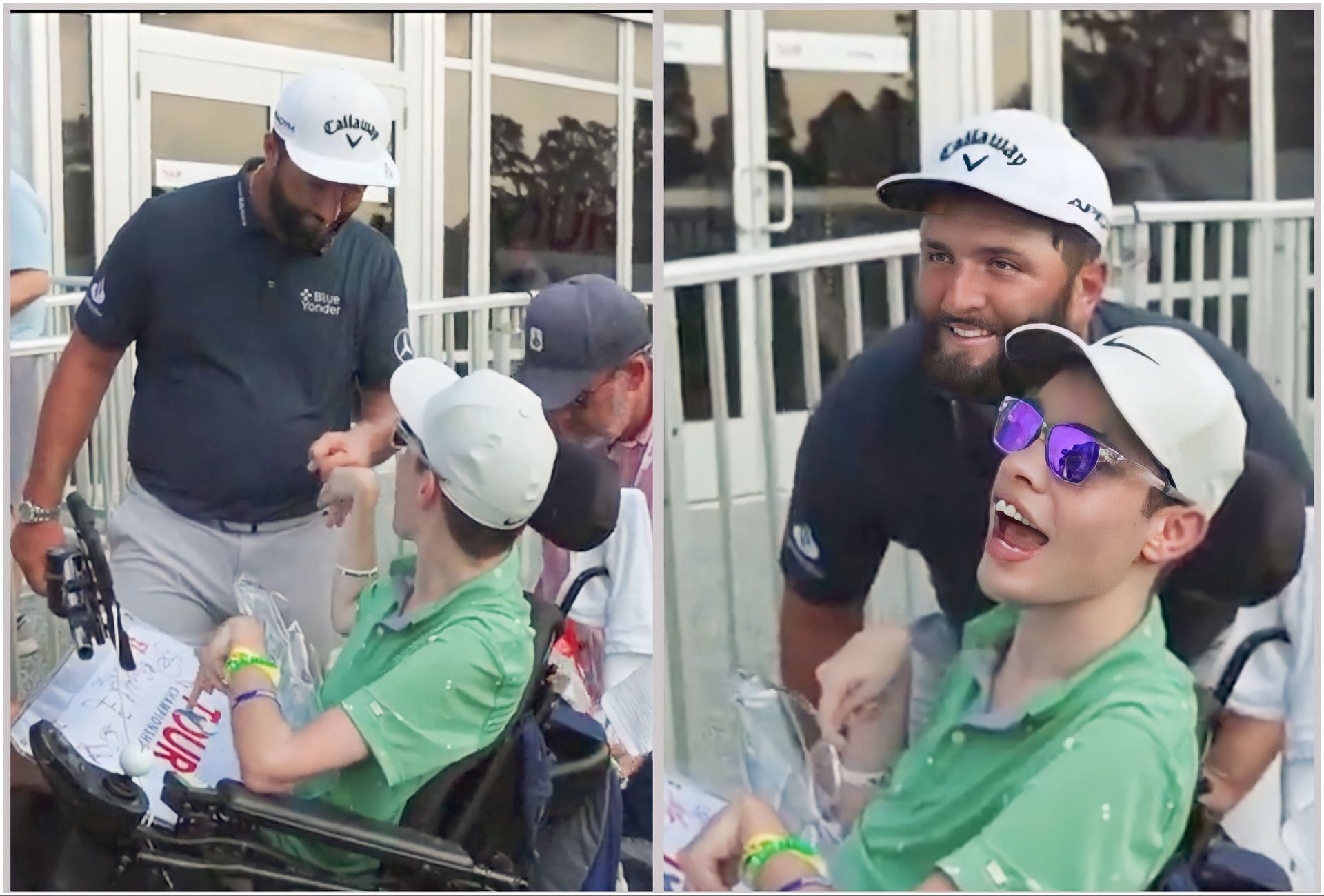Jon Rahm with his special fan Kyle at the 2023 Tour Championship (via Getty Images)