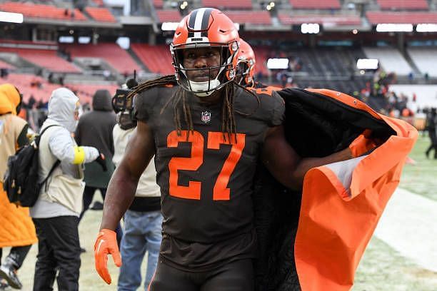 Kareem Hunt Cleveland Browns Unsigned Touchdown Photograph